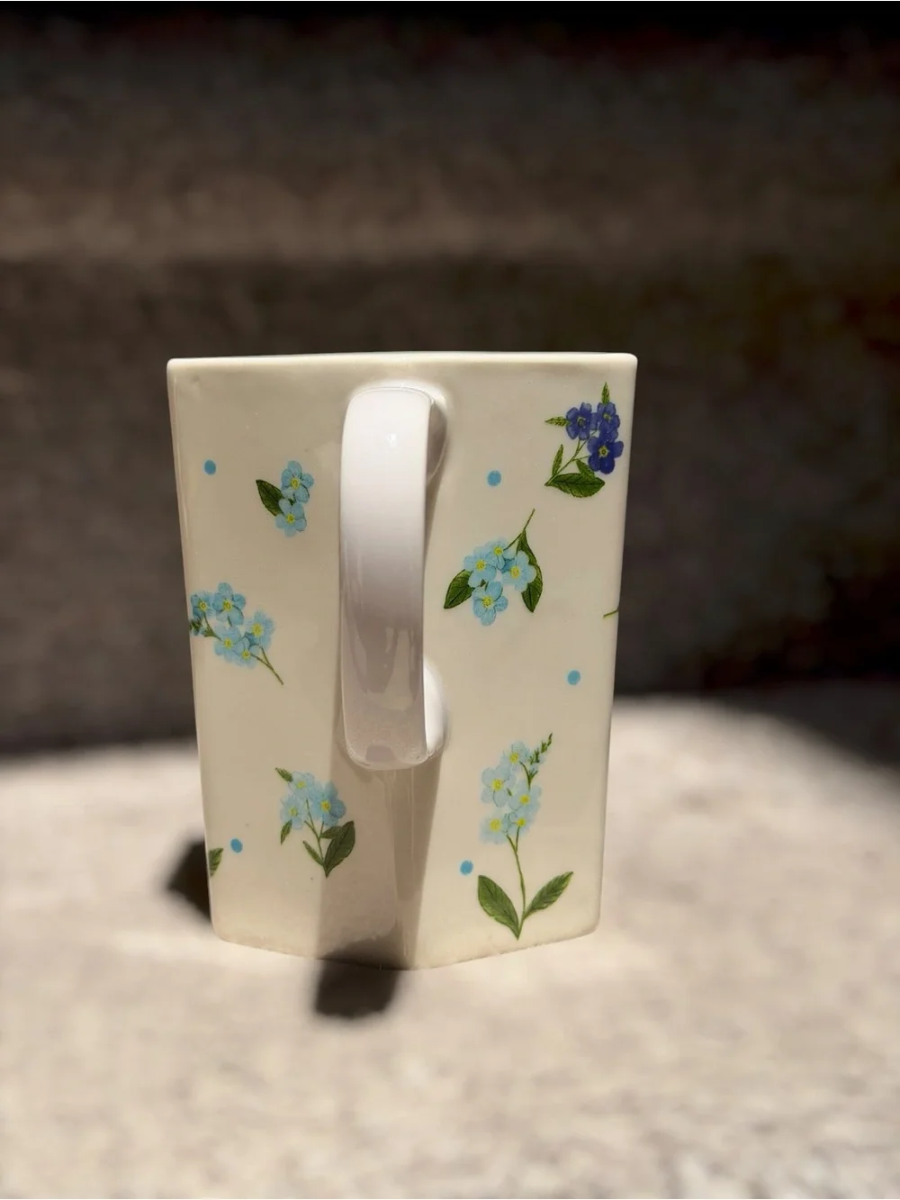 NEW Anthropologie Pia Mama Floral Stoneware Coffee Mug Forget Me Not Botanical